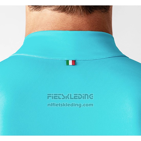 2019 Fietskleding La Passione Blauw Wit Rood Lange Mouwen en Koersbroek